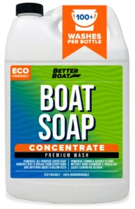 premium grade boat soap marine concentrate cleaner boat wash soap and wax for fresh and salt water use clean fiberglass boat hulls boat cleaning supplies rv products 1 gallon boat cleaner