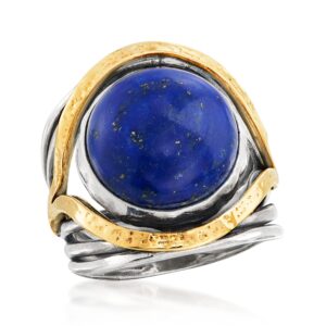 Ross-Simons Pearl or Gemstone Openwork Ring in Silver and 14kt Yellow Gold