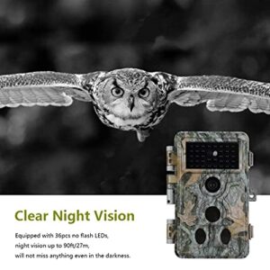 2-Pack Trail Camera 32MP 1296P H.264 MP4 Video No Glow 90ft Night Vision 0.1S Trigger Speed Motion Activated Waterproof IP66 Game Cam for Wildlife Hunting or Home Surveillance