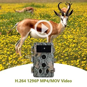 2-Pack Trail Camera 32MP 1296P H.264 MP4 Video No Glow 90ft Night Vision 0.1S Trigger Speed Motion Activated Waterproof IP66 Game Cam for Wildlife Hunting or Home Surveillance