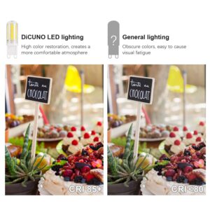 DiCUNO G9 LED Bulb Daylight White 5000K, 4W 40W Halogen Equivalent, Chandelier Light Bulbs T4 G9 Bi Pin Base, Non-dimmable 430LM Replacement for Bathroom Vanity Lights, Pendant Lighting, Pack of 6