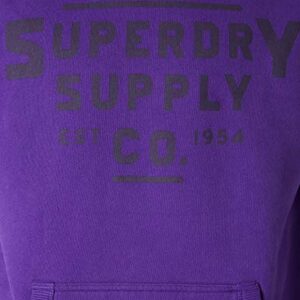 Superdry Mens Heritage Mountain Graphic Hoodie, Oversized Fit Winter Purple Size S