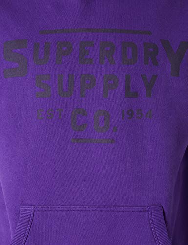 Superdry Mens Heritage Mountain Graphic Hoodie, Oversized Fit Winter Purple Size S