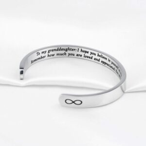 Gzrlyf to My Granddaughter Bracelet Granddaughter Jewelry Granddaughter Inspirational Gifts Always Remember You’re Special(Cuff Bracelet)