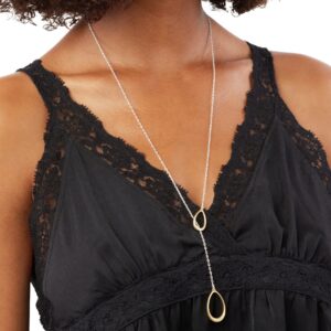 Lucky Brand Two-Tone Teardrop 28" Lariat Necklace