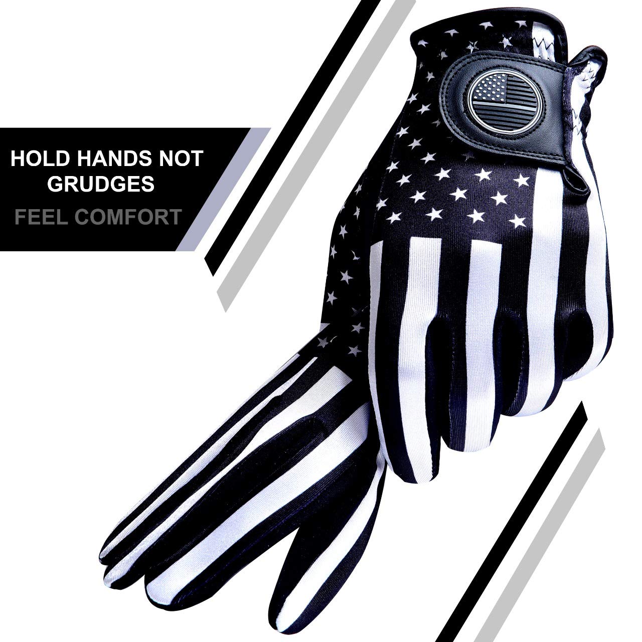 RAULAM INTERNATIONAL USA Flag Golf Gloves with Perfect Grip for Men and Women,Golf Glove American Flag Left Hand-Golf Glove Men Left Hand/Right Hand,Golf Glove Women Left/Right (Women Large, Right)