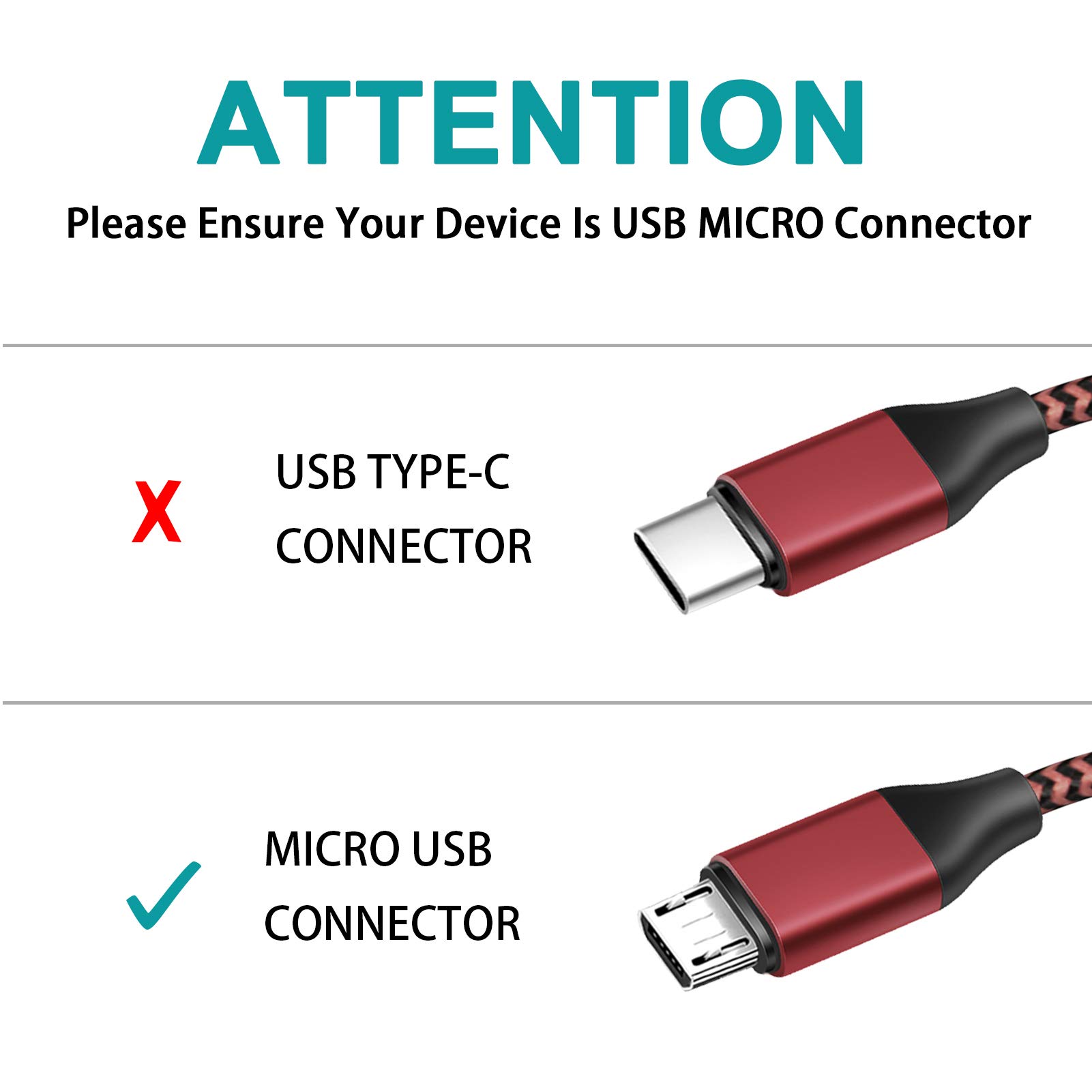 TPLTECH Charging Cable PS4 Controller,［2PACK-15Ft］Micro USB 2.0 Nylon Braided Fast Charger Cord, High Speed Data Sync & Charge Cable for PlayStation 4, Xbox One S/X Controller, Android Phone, Red