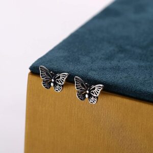 SLUYNZ 925 Sterling Silver Retro Butterfly Earrings Studs for Women Pretty Vintage Butterfly Studs