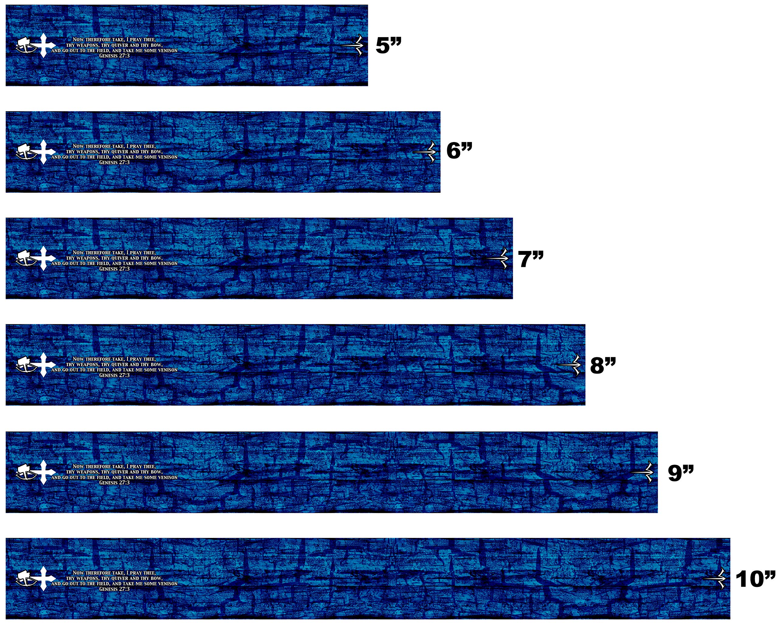 White Water Archery Laminated Blue Genesis 27:3 Scripture Archer Cross Arrow Wraps 15 Pc Pack Choose Length Width (10, 1)