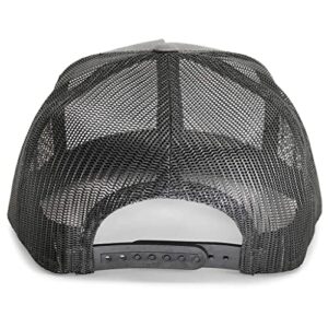 Pull Patch Flat Bill Snapback Trucker Hat | Charcoal & Black Tactical Cap | 2x3 in Loop Surface to Attach Morale Patches