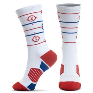 ChalkTalkSPORTS Hockey Athletic Woven Mid-Calf Socks | Hockey Rink Socks | White