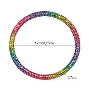 ZITULRY Crystaldust Bangle Bracelets for Women Stardust Wrap Bangle Rhinestone Multi-Layer Bracelets Set Wristband for Girls (colorful)