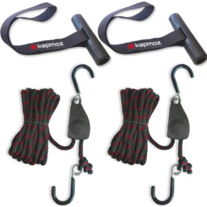 Kayak tie Down Straps Bow and Stern tie Downs Loops Strap Ratchet Rope Canoe Pulley Hanger Anchor Point Tying Kits