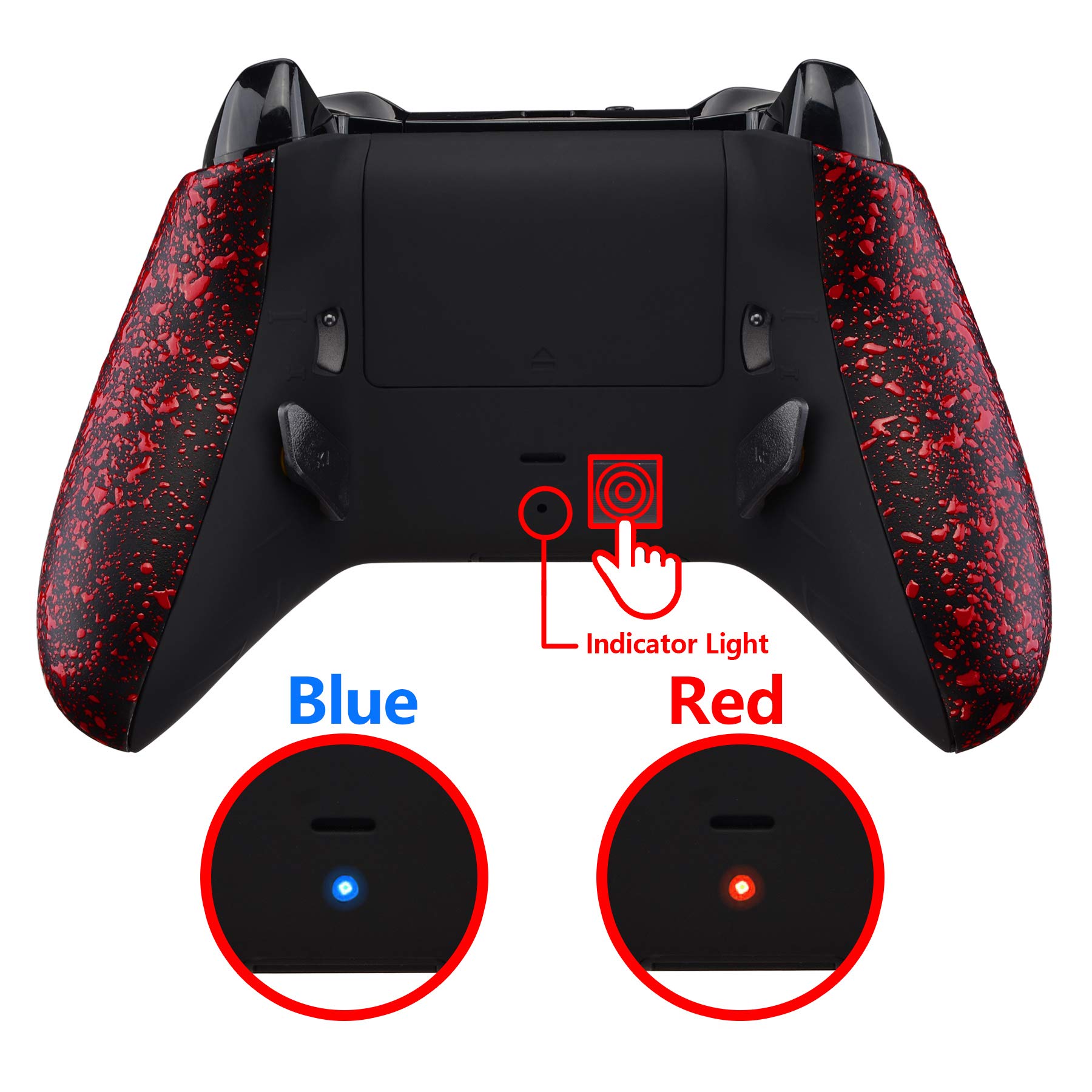 eXtremeRate Textured Red Lofty Programable Remap & Trigger Stop Kit, Upgrade Boards & Redesigned Back Shell & Side Rails & Back Buttons & Trigger Lock for Xbox One S/X Controller Model 1708