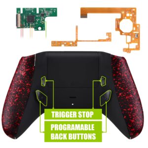 eXtremeRate Textured Red Lofty Programable Remap & Trigger Stop Kit, Upgrade Boards & Redesigned Back Shell & Side Rails & Back Buttons & Trigger Lock for Xbox One S/X Controller Model 1708