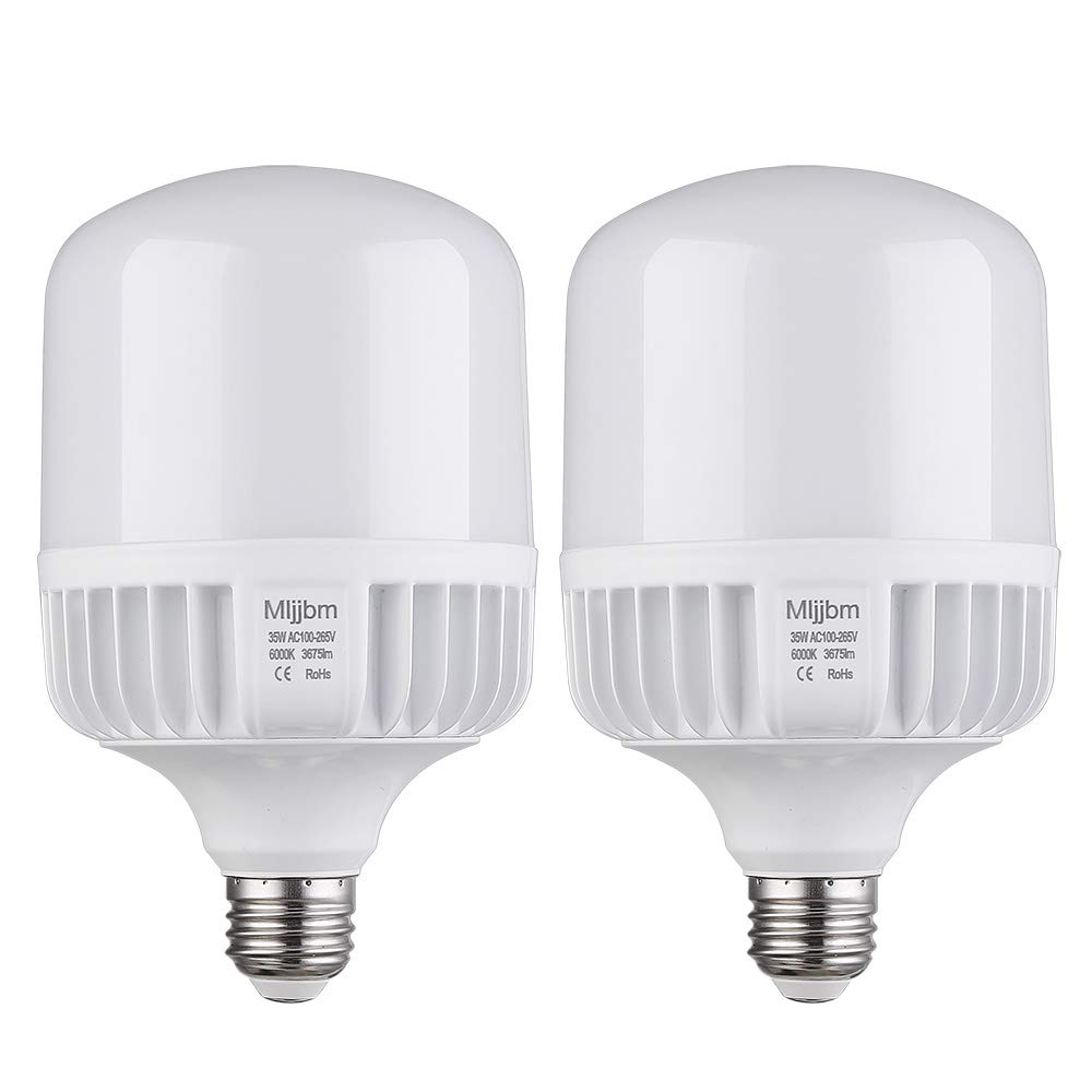 VELNEX High Watt LED Bulbs 250W-300W Equivalent, 35W bright White 6000K High Intensity Shop Light, 3675 Lumens LED Commercial for Garage,Area Light, Warehouse Backyard Office etc.(2 Pack)