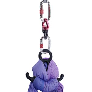 Profession Aerial Silks Equipment- Low Stretch,60 inch width 9 yards Aerial Silk Hardware kit for Acrobatic Dance,Air Yoga, Aerial Yoga Hammock kids/beginer (9 yards, Lavender Purple)