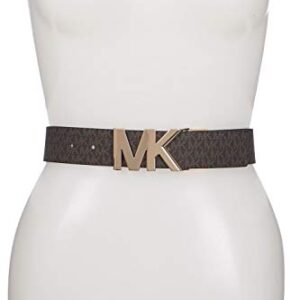 Michael Kors Womens Mk Logo Reversible Belt Brown/Black (L)