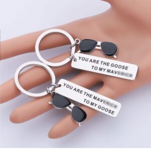 CENWA You are The Mav to My Goose Set of 2 Best Friend Keychain Set BFF Jewelry (Mave Goose Set)