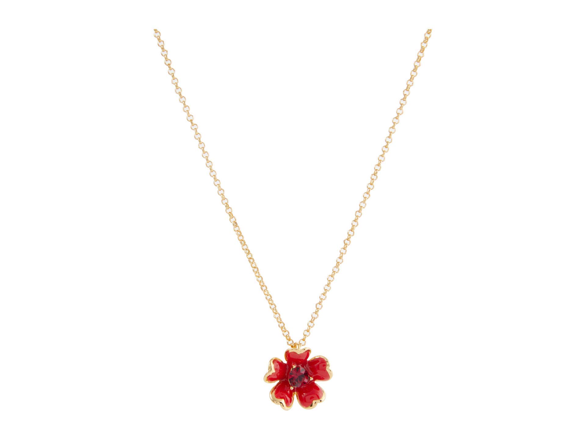 Kate Spade New York Blushing Blooms Pendant Necklace Red Multi One Size