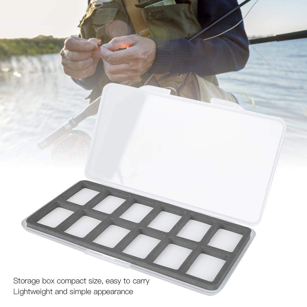 Fishing Tackle Organizer, ABS Magnetic Fly Fishing Storage Box Fish Hook Lure Tackle Case with Foam Accessory(12 Grid)