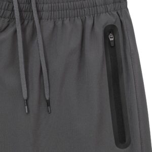 TCA Elite Tech Gym Shorts Men Athletic Shorts Sports Workout Running Shorts for Men with Zipper Pockets - Asphalt, Medium