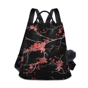 alaza cherry blossom sakura flower floral backpack purse for women anti theft fashion back pack shoulder bag