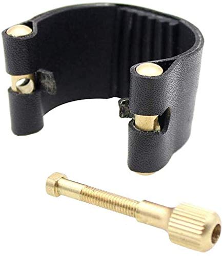 Jiayouy Professional Tenor Sax Saxophone Mouthpiece Leather Ligature Fastener Black