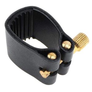 Jiayouy Professional Tenor Sax Saxophone Mouthpiece Leather Ligature Fastener Black