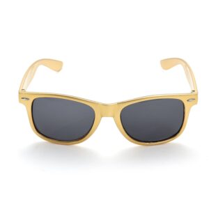 JYZOBJHB 12 Pcs Wholesale Neon Color Party Sunglasses 80’s Retro Sunglass Bulk For Kids Adults 100％ UV Protection (12 gold)