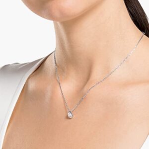 SWAROVSKI Stilla Attract Jewelry Set, Pendant Necklace and Stud Earrings with Sparkling Clear Drop-Shaped Crystals on a Rhodium Finish Setting, Part of the Stilla Attract Collection