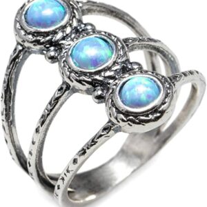 Joolala created fire opals Sterling Silver Women’s Ring – 925 Silver Rings for Women – Elegant and Stylish Design – Various Models – Gorgeous Oxidized Finish – Ideal Promise Ring, Anniversary (10)