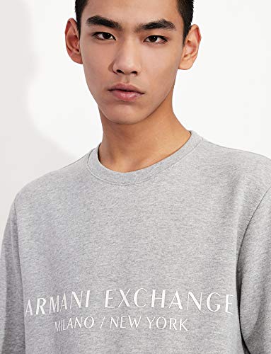 A | X ARMANI EXCHANGE Men's Pullover City Sweatshirt, Alloy Heather, S