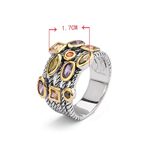 UNY JEWEL Ring Beautiful Multi CZ Twisted Cable Wire Designer Fashion Brand Vintage Love Antique Womens Jewelry (7)