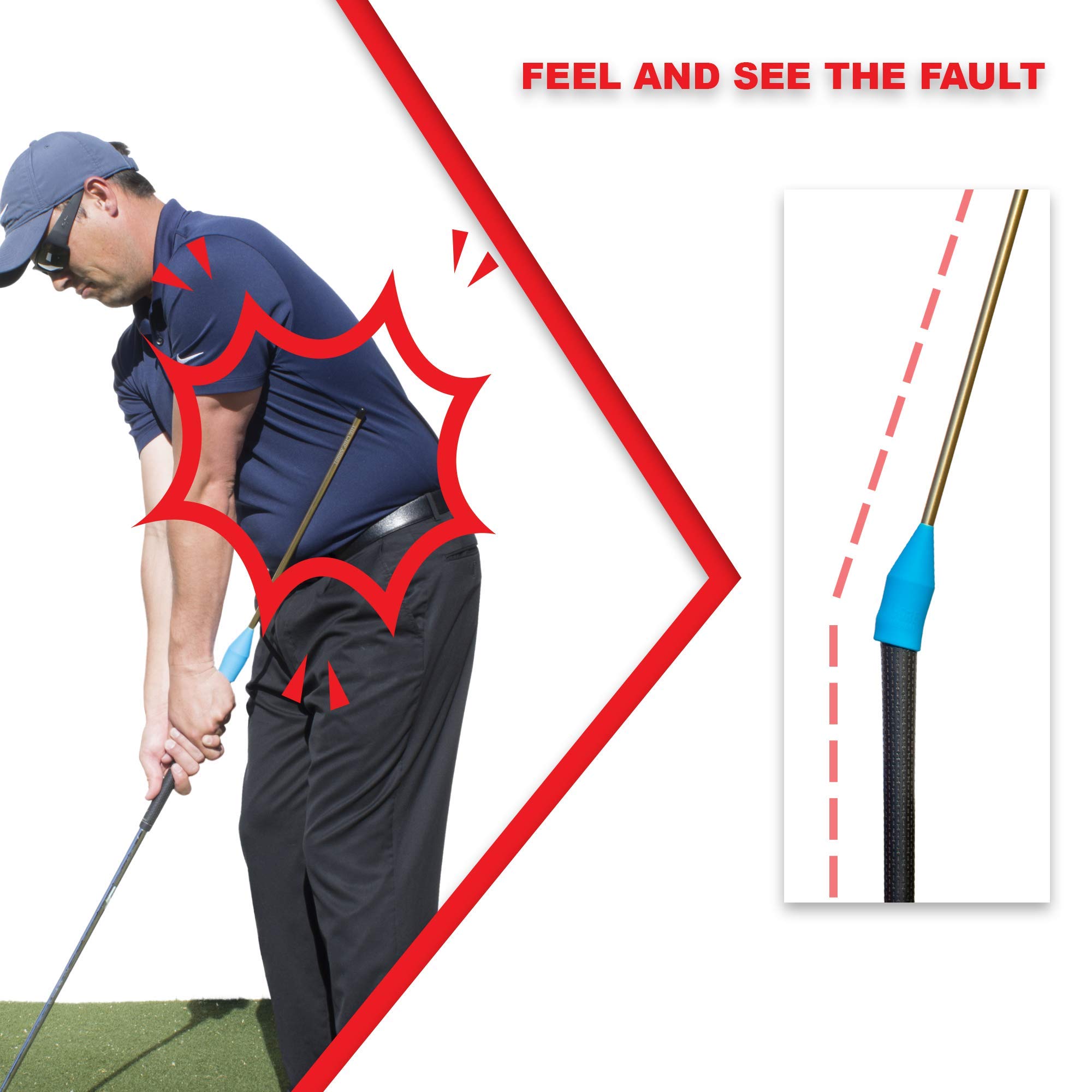 ForeNoMore Lag Shot Golf Training Aid | Lag Stick Golf Swing Trainer Provides Instant Feedback On Chip Shot Faults | Rotation and Golf Wrist Hinge Trainer Fits Mens, Womens, Kids/Junior Clubs