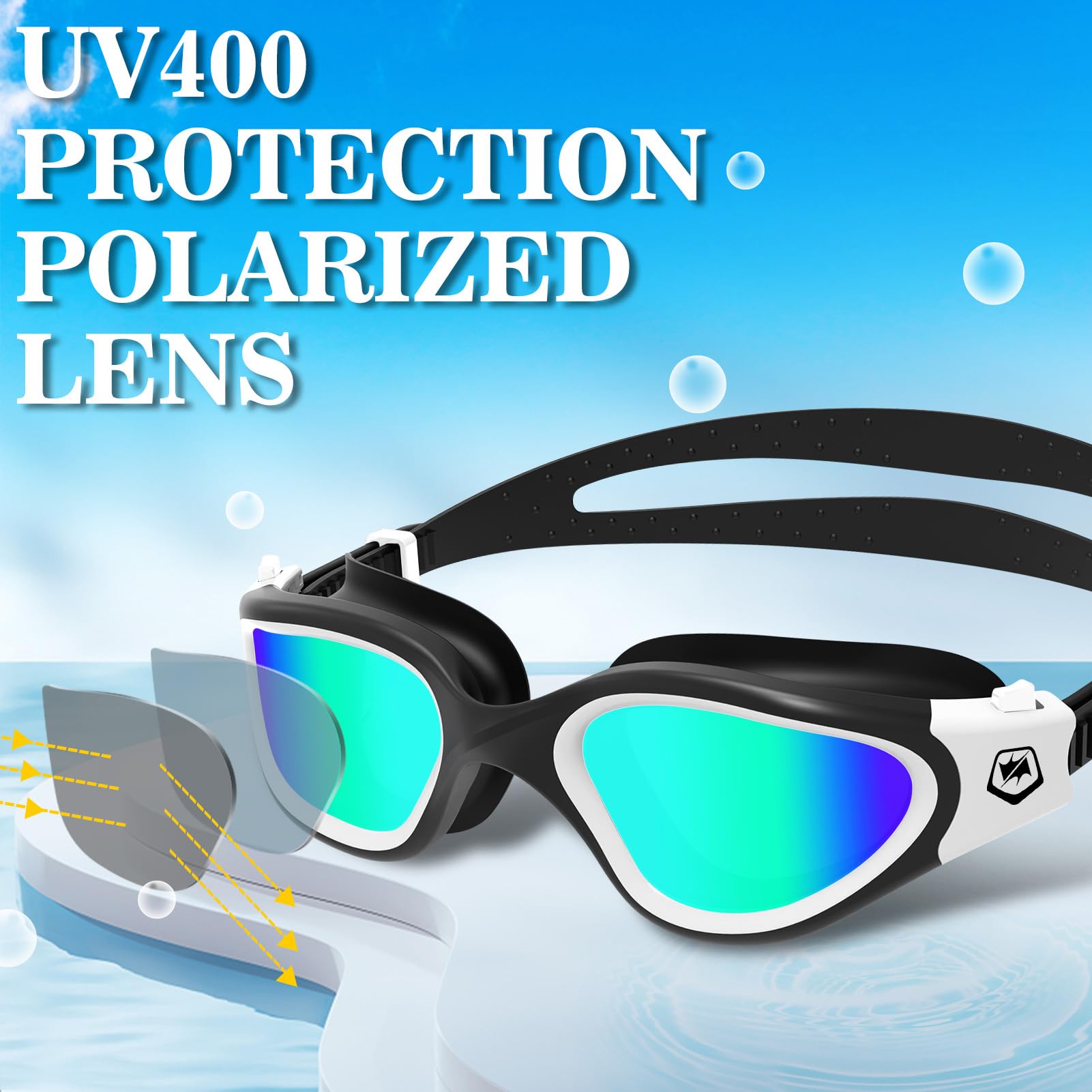 WIN.MAX Polarized Swimming Goggles Swim Pool Goggles Anti Fog Anti UV No Leakage Clear Vision for Men Women Adults Teenagers