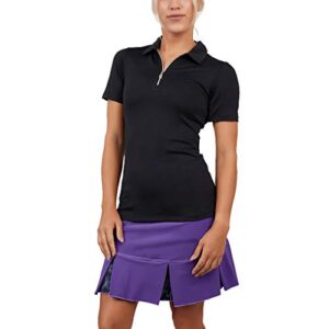 sofibella golf colors womens short sleeve golf polo - black/l