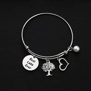 MAOFAED Grandmother Gift Best Lala Ever Lala Mother’s Day Gift For Lala Family Jewelry Birthday Gift For Grandma (best lala ever)