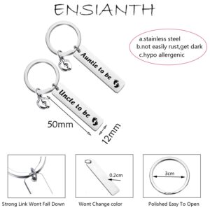 ENSIANTH Pregnancy Announcement Gift New Auntie/Uncle Gift Auntie to Be Uncle to Be First Time Aunt Uncle Gifts with Baby Footprint Charm (Auntie/Uncle to Be)