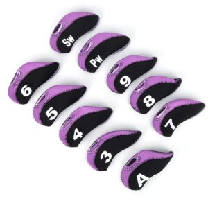 10PCS Iron Club Putter Head Covers Headcover Set Neoprene Black Number Convenient Universal Headcover Accessory