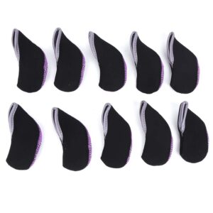 10PCS Iron Club Putter Head Covers Headcover Set Neoprene Black Number Convenient Universal Headcover Accessory