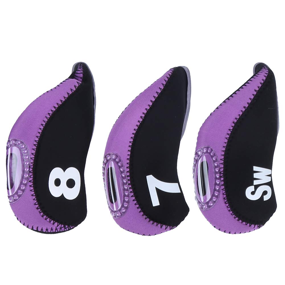 10PCS Iron Club Putter Head Covers Headcover Set Neoprene Black Number Convenient Universal Headcover Accessory