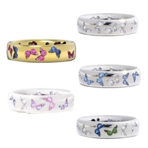 AIPUDE Exquisite Jewelry Ring Love Rings Fashion Women Butterfly Cubic Zirconia Inlaid Finger Ring Wedding Party Jewelry Wedding Band Best Gifts for Love with Valentine's Day