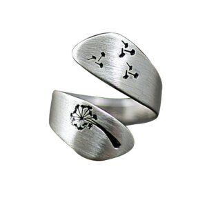 shiysrl exquisite jewelry ring love rings simple women dandelion spiral opening finger ring adjustable party jewelry gift wedding band best gifts for love with valentine's day - silver