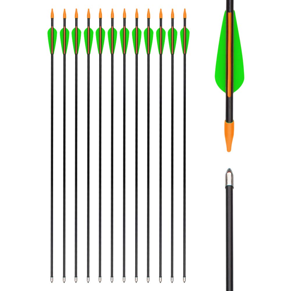 AICHROAD Practice Arrows 24 26 28Inch Targeting Arrow Shooting for Recurve Bows Compoundbow Youth Kids Beginner 28inch 12pcs