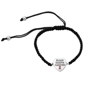 chooro multiple myeloma awareness red ribbon adjustable bracelet multiple myeloma cancer warrior support gift (multiple myeloma br)