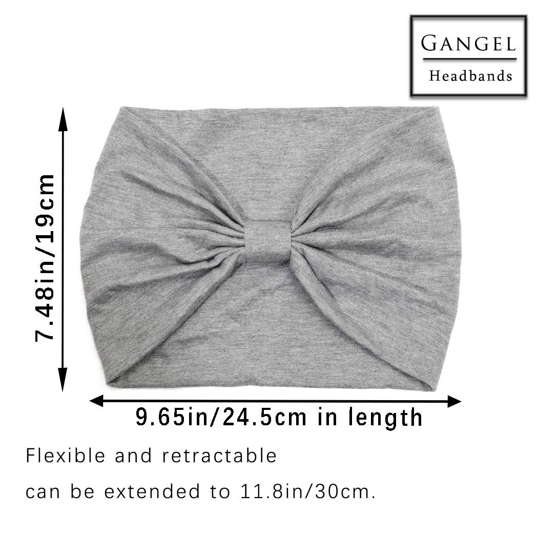 Gangel Boho Headbands Fabric Knotted Turban Head Wraps Wide Hair Scarf Cotton Yoga Running Hair Accessories for Women (Pack of 4) (Adorable)