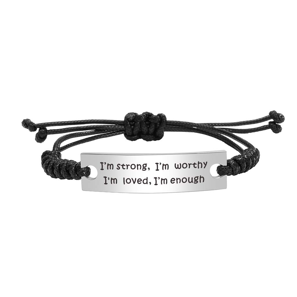 ABNTY Valentines Gifts for Women, I Am Enough Bracelet, I Am Strong I Am Worthy I Am Loved, Inspirational Faith Strong Gifts Birthday Gifts