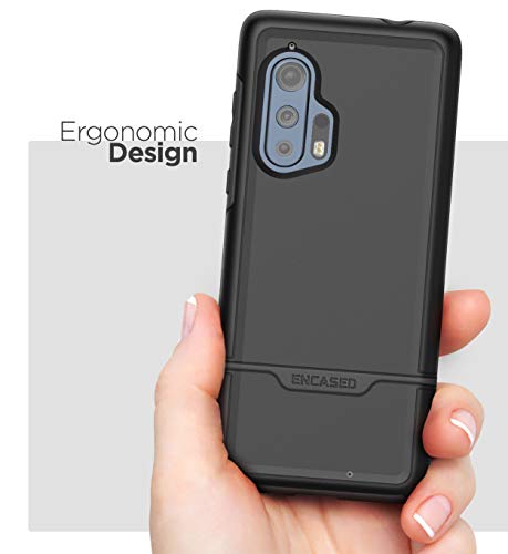 ENCASED Heavy Duty Motorola Edge Plus Case (2020 ONLY) Military Grade Full Body Rugged Cover for Moto Edge+ (Black)