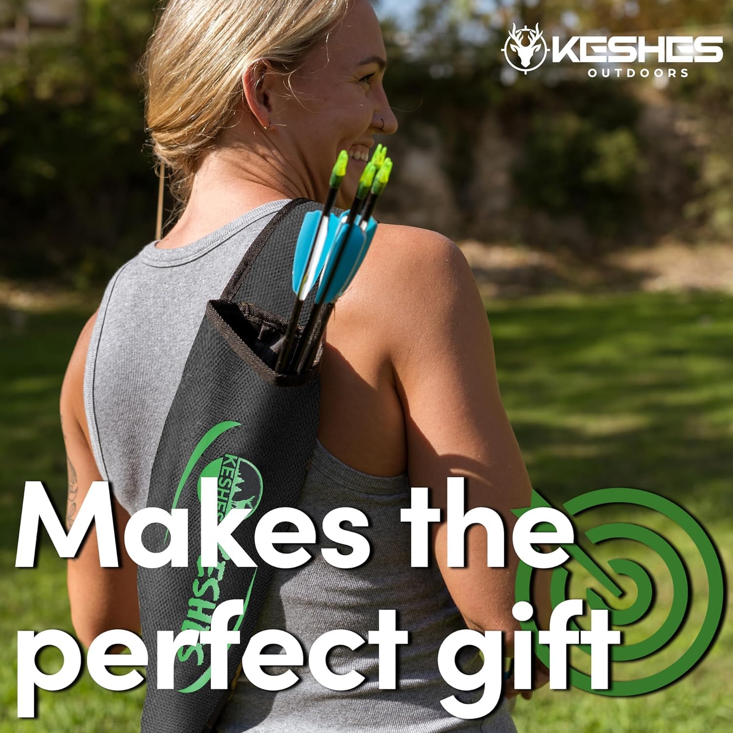 KESHES Archery Back Arrow Quiver Holder - Adjustable Quivers for Arrows, for Bow Hunting and Target Practicing; Youth and Adults